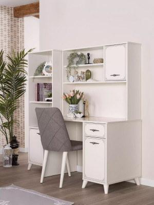 Biurko dziecięce Biurko Biurko komputerowe Drewno Biały Design Tabela stoły