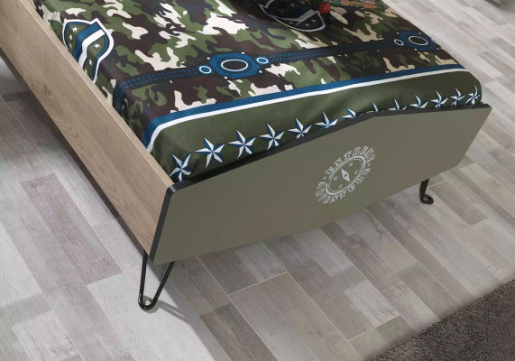 Design Rama łóżka Łóżko Drewno Zielone Meble dziecięce chłopięce łóżko składane Modern
