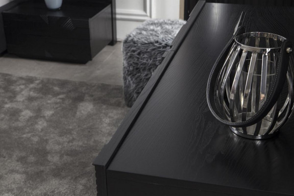 Czarna Sypialnia Luxury Meble Szafa Kredens Szafki nocne 5szt.