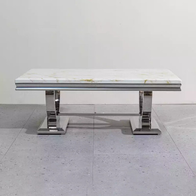 Nowoczesny szary stolik kawowy ze stali nierdzewnej do salonu stoły o luksusowym designie