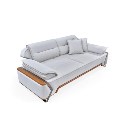 Designerska Biała Sofa Luksusowa Sofa do Salonu Podkładka 3-miejsce siedzące Nowa 3-er