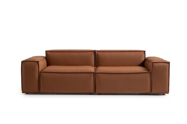 Luksusowa sofa trzyosobowa 3 miejsce do siedzenia brązowa sofa tapicerowana kanapa sztuczna skóra Nowość