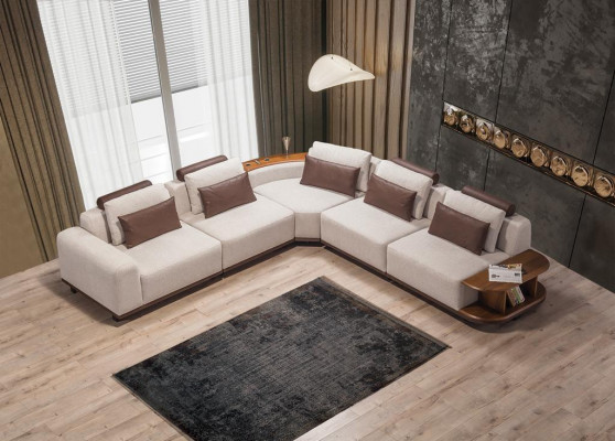 Beżowa designerska sofa modułowa Narożne sofy w kształcie litery L kanapy do salonu Meble Nowość