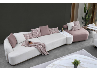 Żywy krajobraz Sofa Tkaninowa Różowa Duża Sofa Sofa Tapicerowana Nowoczesne Sofy