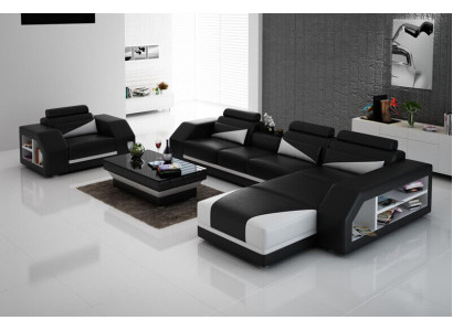 Design Narożnikowa kanapa Kanapa Podkładka Ustawiać Automatyczna Sofa Relaks Funkcja Nowa Skóra
