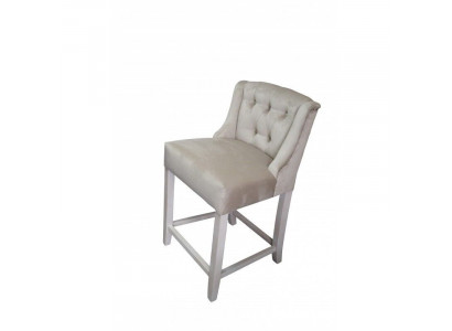 Jasnoszary, designerski stołek barowy Chesterfield, luksusowy, jednoosobowy fotel