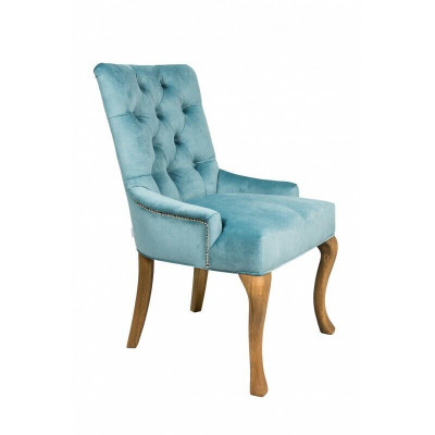 Klasyczny fotel Chesterfield Blue Krzesło Podkładka Fotel Włókienniczy