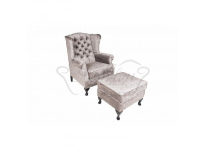 Stołek Beżowy Designerski Luksusowy Stołek Podkładka Siedziba Włókienniczy Relaks Side Sofa