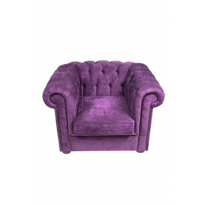 Chesterfield Fotel Couch Podkładka 1 miejsce do siedzenia Aksamit Design Couches Sofy