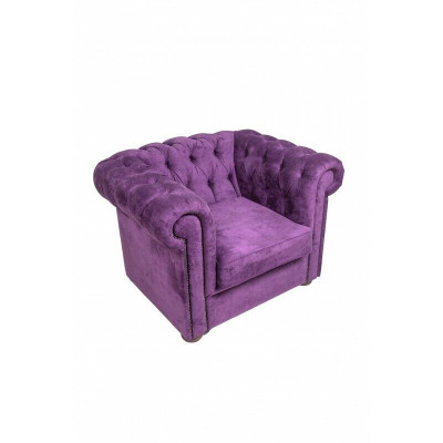 Chesterfield Fotel Couch Podkładka 1 miejsce do siedzenia Aksamit Design Couches Sofy