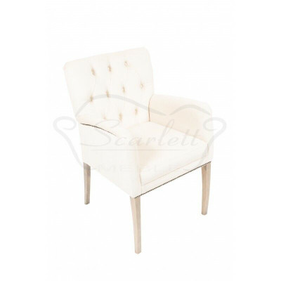White Chesterfield Siedziba -Ustaw jadalnia Grupa Krzesła x4 Fotele Fotel