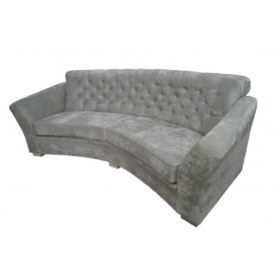 Sofa Trzyosobowa Pół Okrągły Chesterfield Podkładka Sofa Kanapy Beżowa
