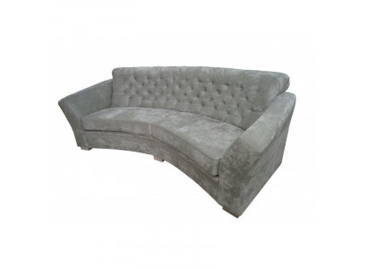 Sofa Trzyosobowa Pół Okrągły Chesterfield Podkładka Sofa Kanapy Beżowa
