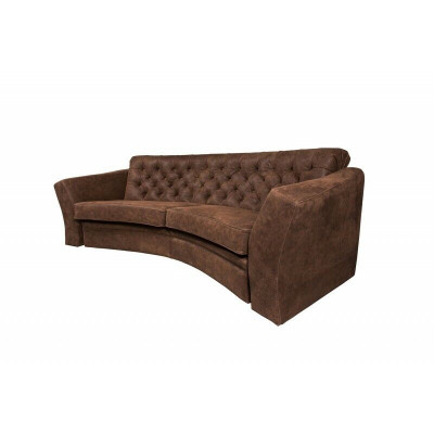 Sofa Trzyosobowa Pół Okrągły Chesterfield Podkładka Sofa Kanapy Beżowa