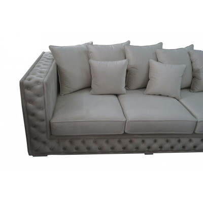 Chesterfield Design Sofa Corner Couch Podkładka Siedziba Zestaw narożny Modern Włókienniczy