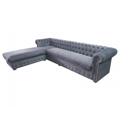 Aksamit Narożnikowa kanapa Chesterfield Włókienniczy Materiał Narożnik Sofa Podkładka Sofa Zestaw narożny