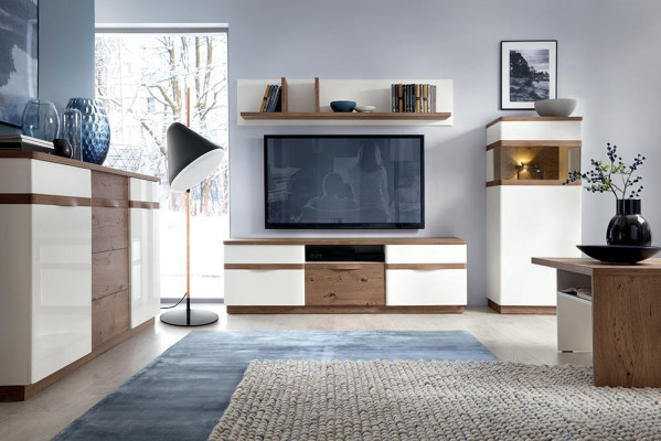 Gablota Drewno & Szkło Kredens Szafa Living Room Kolekcja Modern Style Półka