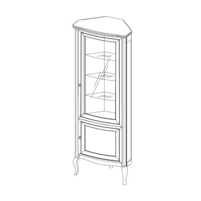 Szafka narożna Solidne drewno Szafka drewniana Klasyczna witryna Gablota - PR-W-N