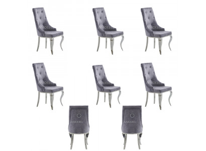 6x Krzesło Chesterfield Designer Podkładka Krzesła Siedziba Włókienniczy Ustawić Nowy