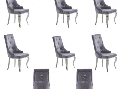 6x Krzesło Chesterfield Designer Podkładka Krzesła Siedziba Włókienniczy Ustawić Nowy