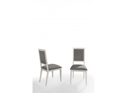 Krzesło Krzesło do Jadalni Drewno Materiał jadalnia Krzesła Design Fotel Szary Nowe Oparcie nowe