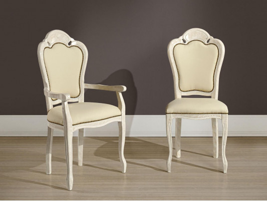 Krzesło z Podłokietnik Krzesło do jadalni Drewno Nowa jadalnia Krzesła Design Fotel Baroque