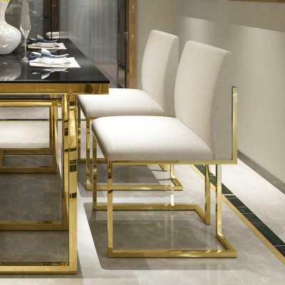 Krzesło Zestaw Siedziba Podkładka Swing jadalnia Krzesła Lehn Włókienniczy Modern Luxury