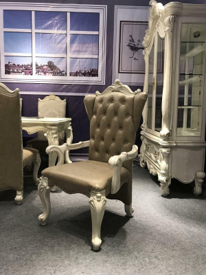 Krzesło Tron Fotel Drewno Zestaw jadalnia designerski Antyk w stylu rokoko barok