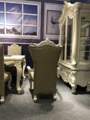 Krzesło Tron Fotel Drewno Zestaw jadalnia designerski Antyk w stylu rokoko barok