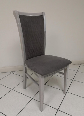 Krzesło do jadalni Drewno Krzesło Szary Materiał Lehnst Krzesła Relaks Design Fotel Włochy