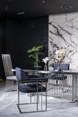 jadalnia Krzesło Luxury Metal z Włókienniczy Krzesła Styl Nowoczesny Fotel