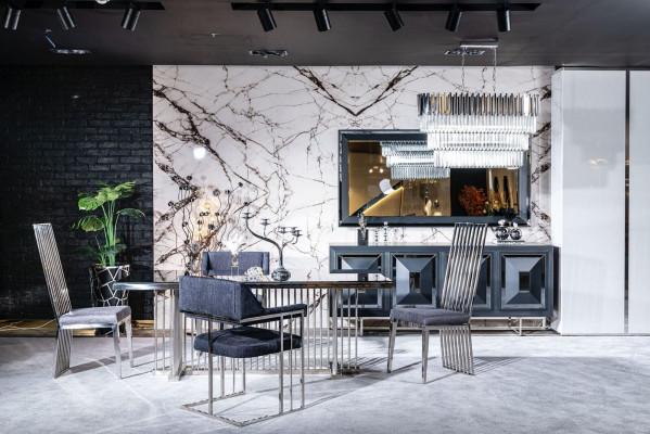 jadalnia Krzesło Luxury Metal z Włókienniczy Krzesła Styl Nowoczesny Fotel