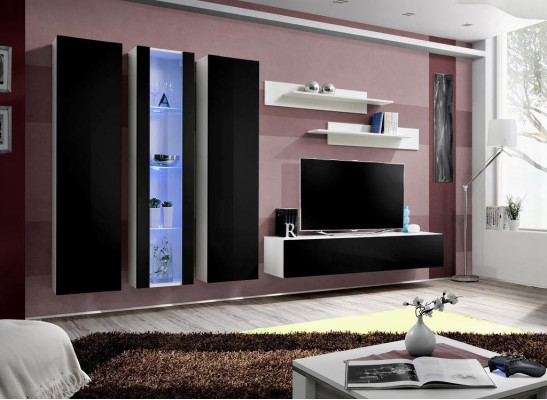 Jednostka ścienna Luksusowe Meble do Salonu Kompletny Zestaw 6 szt. Designerskich mebli