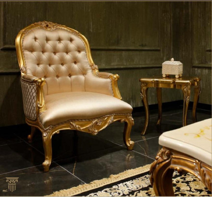 Beżowy Salon Chesterfield Zestaw sofowy Classic 3-miejsce siedzące Fotel