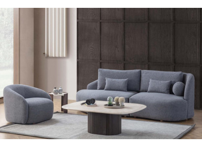 Kompletny zestaw wypoczynkowy do salonu designerska trzyosobowa sofa Fotel 2-częściowa