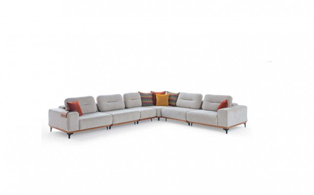 Szara Narożnikowa kanapa Exclusive L-Shape Ustawić Luksusowe Meble do Salonu