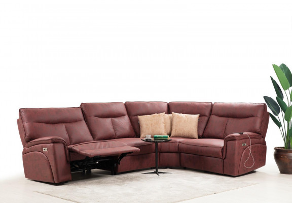 Luksusowa Narożnikowa kanapa Czerwona Sofa Kanapa w Kształcie L Nowoczesne meble tapicerowane Designerski Salon