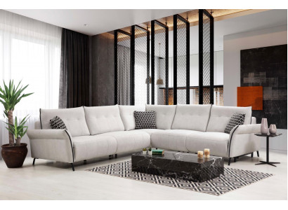 Sofa do salonu w kształcie litery L Nowoczesny design Włókienniczy Materiał Luksusowa kanapa Meble tapicerowane