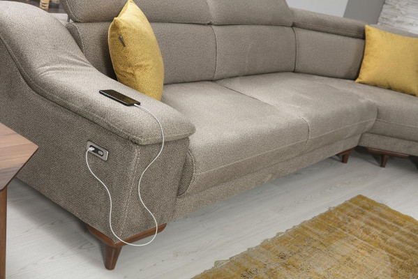 Sofa Kształt U Salon Narożnikowa kanapa Meble tapicerowane Nowoczesna Podkładka Włókienniczy Design