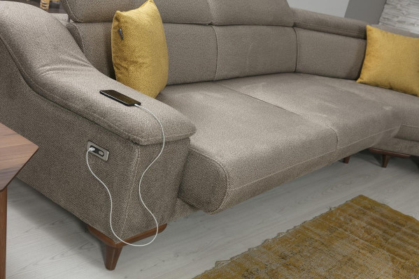 Sofa Kształt U Salon Narożnikowa kanapa Meble tapicerowane Nowoczesna Podkładka Włókienniczy Design