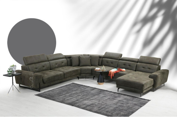 Salon Narożnikowa kanapa Kształt U Luksusowe Meble Nowoczesna Sofa Zestaw Narożny