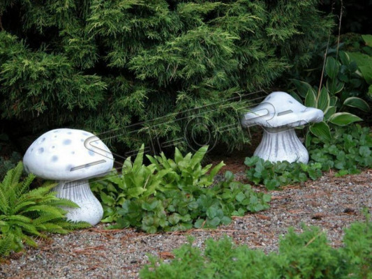 Dekoracja ogrodowa Patio z grzybami Kamienne figurki Rysunek Decor Statua natury
