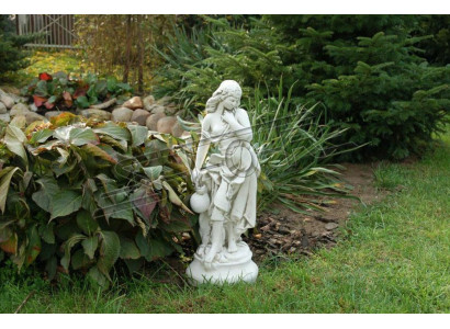 Figurka ogrodowa „Pani Fontaine” Figurka przedstawiająca ludzi o wysokości 66 cm, rzucona w kamień