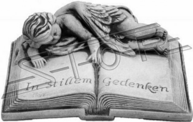 Tekst nagrobny w cichej pamięci kamienna dekoracja figura statua książka