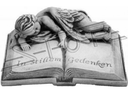 Tekst nagrobny w cichej pamięci kamienna dekoracja figura statua książka