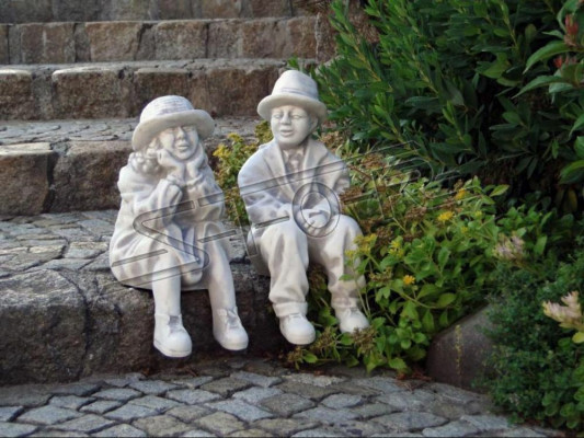 Chłopiec siedzący Postać Statua Figurki Rzeźba Posągi Dekoracja ogrodowa
