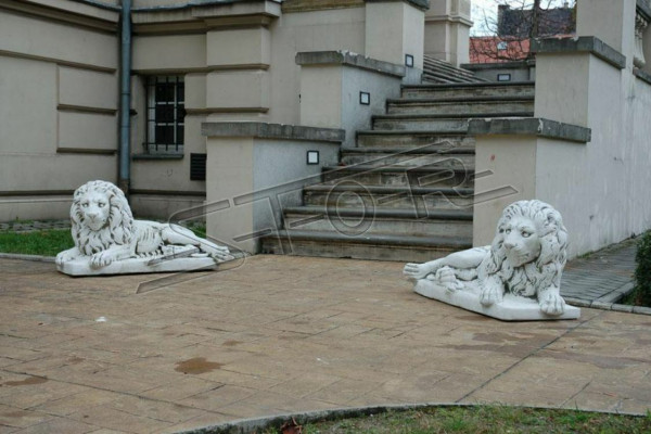 Leżący Lew Posąg Figura Dekoracja Patio Ogrodowego Rzeźba Antyk
