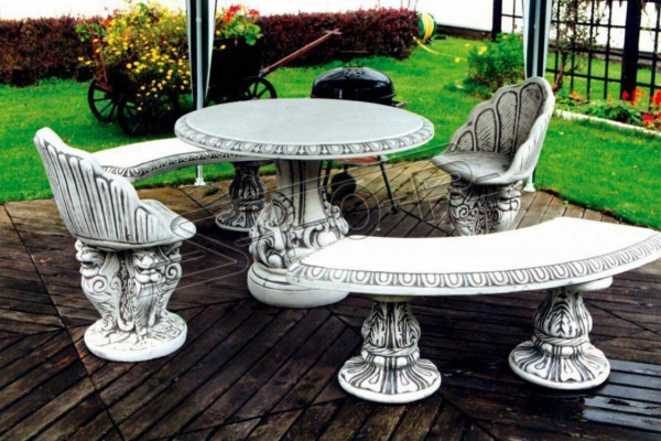 Kamienny stół tarasowy Dekoracja ogrodowa Meble Elegancki design w stylu Antyk