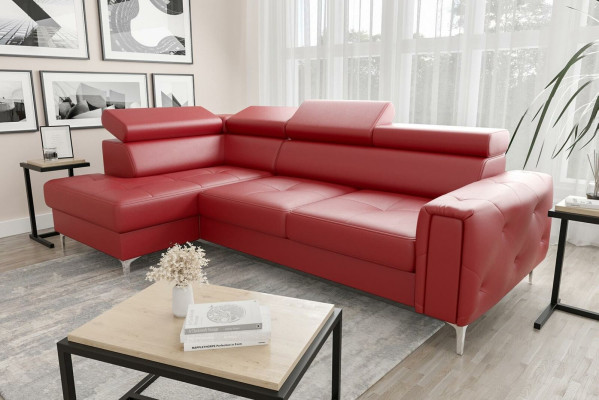 Sofa skórzana Kanapa w kształcie litery L Salon Narożnik Design Żywy krajobraz Kanapy Sofy Nowość
