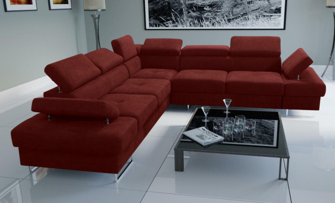 Sofa Kanapa Tapicerka Salon w kształcie litery L Narożnik Tekstylna Skóra Nowy Beżowy Luksus